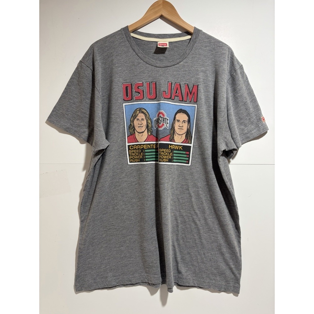 HOMAGE - THE OHIO STATE BUCKEYES OSU-JAM CARPENTER/HAWK T-SHIRT XXL GRAY